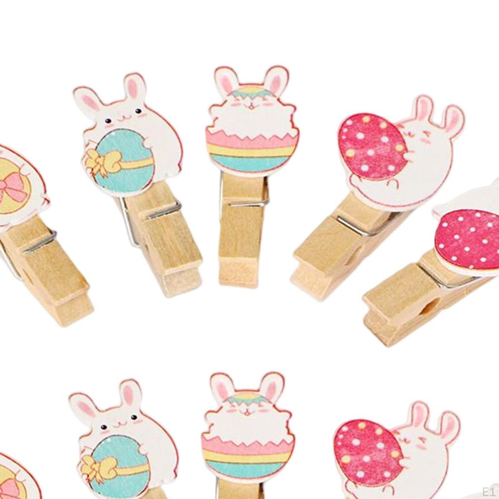 10 Pcs Easter Bunny Photo Clips Ornaments Craft Holders for DIY Notes