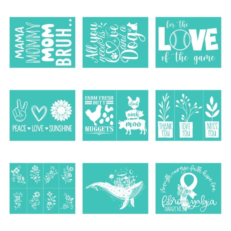 Heart Silkscreen Stencil Reusable Self-Adhesive Silk Screen Printing Fabric Wood