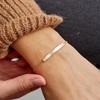 Korean Simple Smooth Gold Bracelet for Women - Engravable, Low Allergy, Thin Chain Jewelry Gift