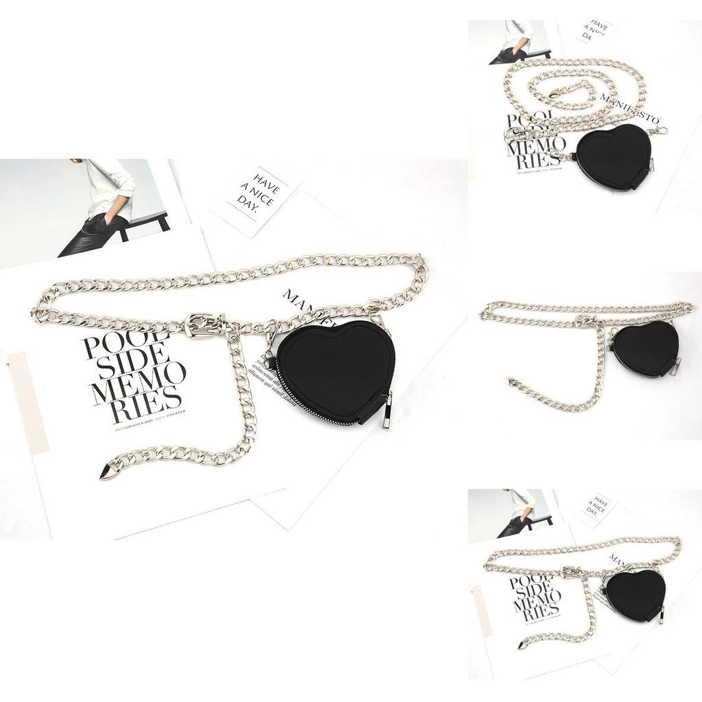 Fashion Metal Women Waist Chain With Detachable Heart Shaped Bag Pendant For Women Casual Use