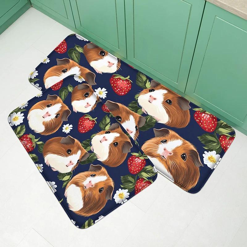Cute High Mountain Cow Pattern Kitchen Absorbent Door Mat Soft and Comfortable Entrance Mat Bedroom Floor Mat Bathroom Carpet