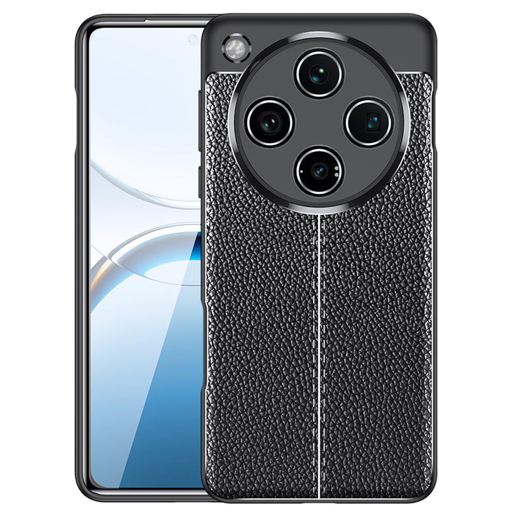 Für Oppo Find X8 5G Hülle Litschi-Textur TPU Flexible Handyhülle,Schwarz