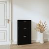 VidaXL Armoire à chaussures Noir 59x17x108 cm Bois d'ingénierie 342528