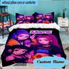 Custom Name 3PCS KPop Cartoon Bedding Set Including 1pc Duvet Cover And 2pcs Pillowcases for Bedroom, Dormitory Gift Home Decor