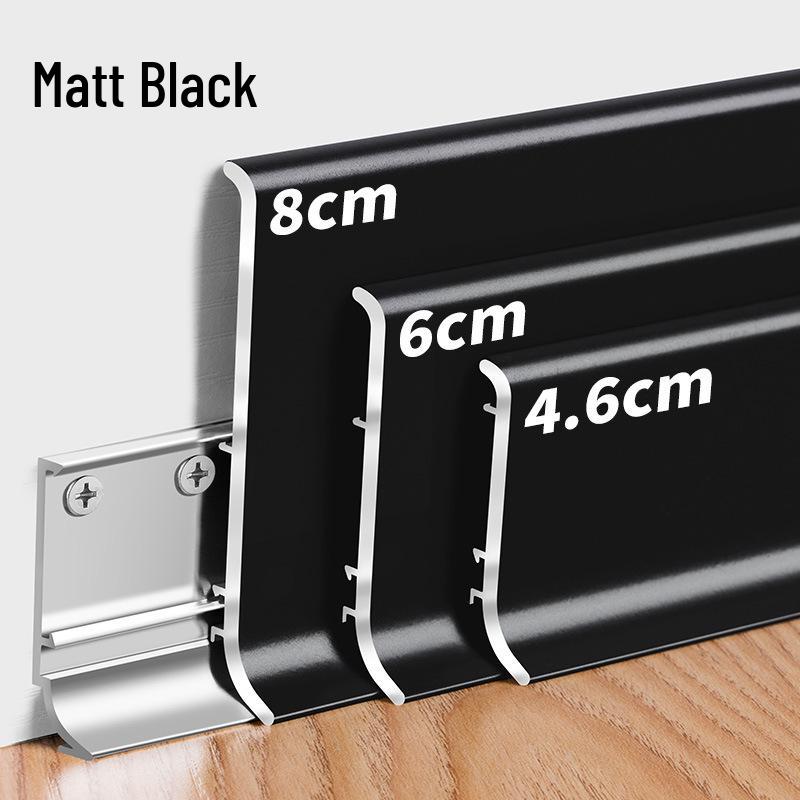 

8cm Narrow Aluminum Skirting Board with 4.6cm Double-Layer Stainless Steel Curved Corner 1 Joint Fastener (Same Color as Skirting)