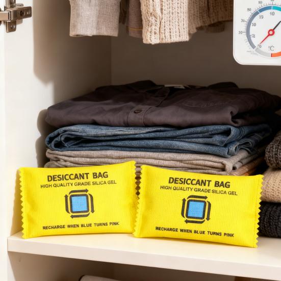 1/2Pcs 200g Reusable Desiccant Pack Color Indicating Silica Gel Desiccant Packet Dehumidification Bag Storage Bins Suitcase Electronics Moisture