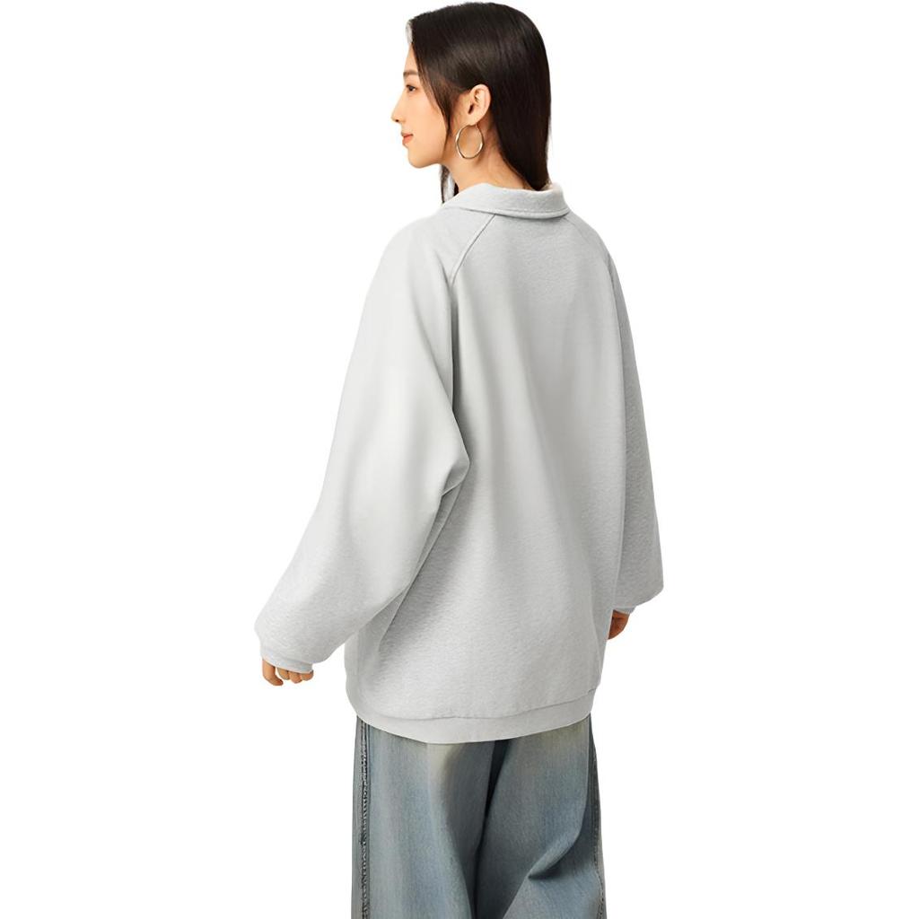 Li Ning Sports Life Collection Sweatshirt Unisex Heather Gray Deep Antarctic Gray AWDVE17-8