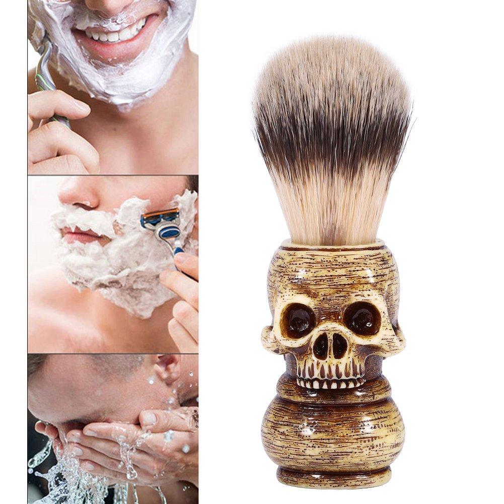 

ZJchao Shaving Brush, Skull Head Shaped Handle Beard Shaving Brushes for Men Hair Salon Shave Brush for Wet Shave Men s Grooming Hair Shaving Brush