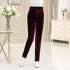 Autumn Winter Women's Fleece-Lined Velvet Pants High-Waist Slim Fit Thickened Warm Plus Size Skinny Pants