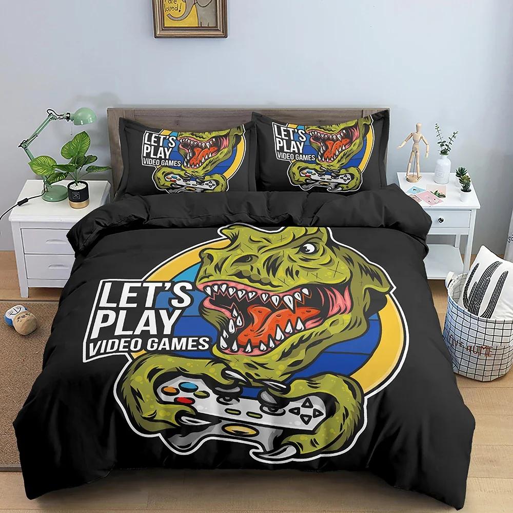 Povlak na přikrývku na gamepad Velikost Twin Hrací herní ložní souprava Děti Mladý muž Videohry Polyesterový povlak na přikrývku Náctiletí Hra Povlak na prošívanou přikrývku