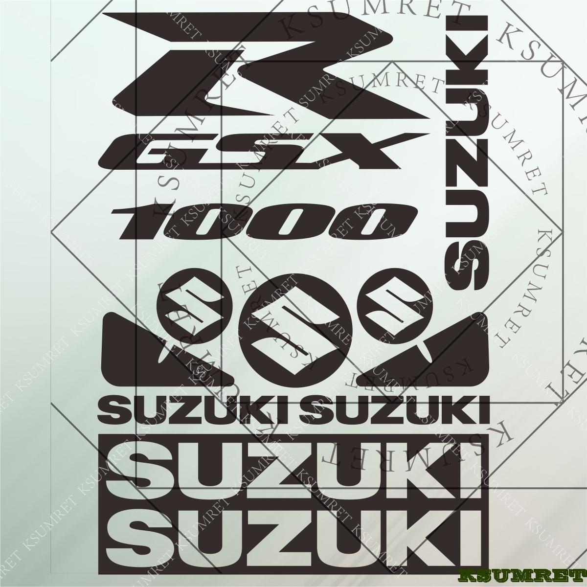 AAGL1 Vinyl Suzuki GSXR 1000 Motorcycle Sticker Decal Logo Set Helmet Kit Emblem чёрный