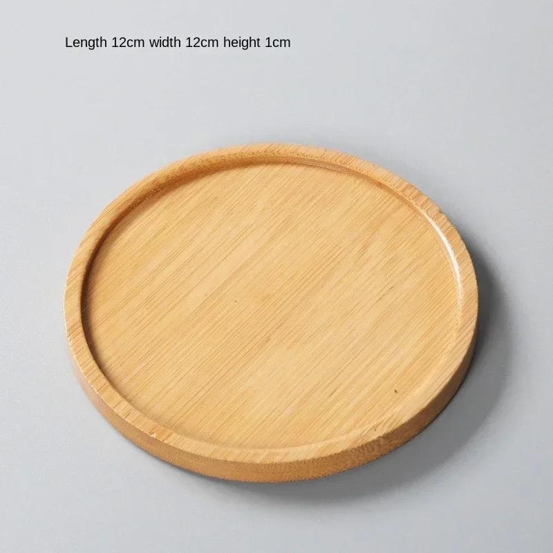 Multi Bamboo Tray Wood Saucer Flower Pot Tray Cup Pad Coaster Plate Kitchen Decorative Plate Coffee Cup Mat Creative Coaster