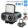 Dual Light Design Head Flashlight USB Rechargeable LED Head Light Cycling COB LED Headlamp  Hiking