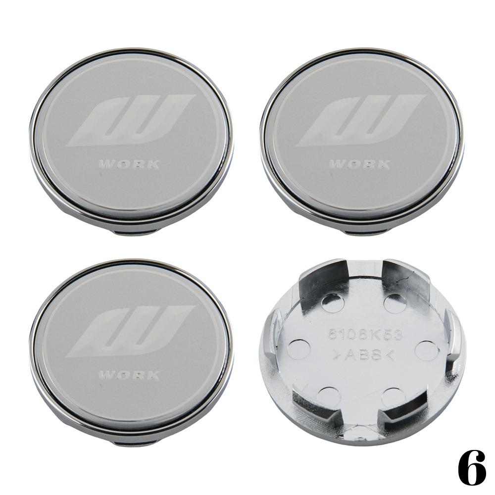 4PCS WORK Center Cap 53mm & 54mm Wheel Caps MEISTER VS EQUIP Emblem Wheel Cover Cap Hubcaps Car Rim Accessories