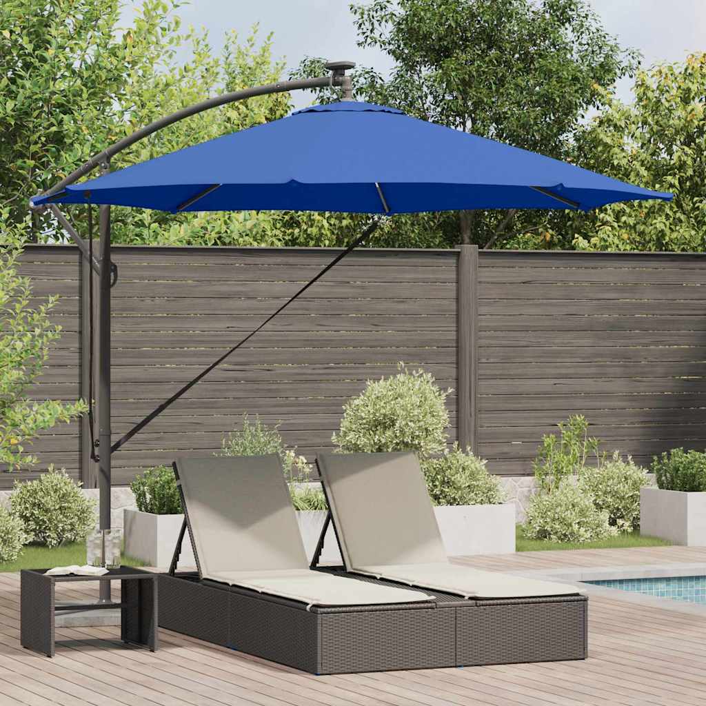 Azur Blue Solar Powered LED Strip Sun Umbrella 294 X 294 X 248 Cm