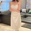 [Carefully Selected] French lace spaghetti strap nightdress for women, summer thin style with bra pads, ice silk nightgown, pure and alluring style 