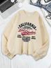 California Oakland Athletic Prints Sweatshirts Women Comfortable Hoodie Warm Crewneck Tops Wint