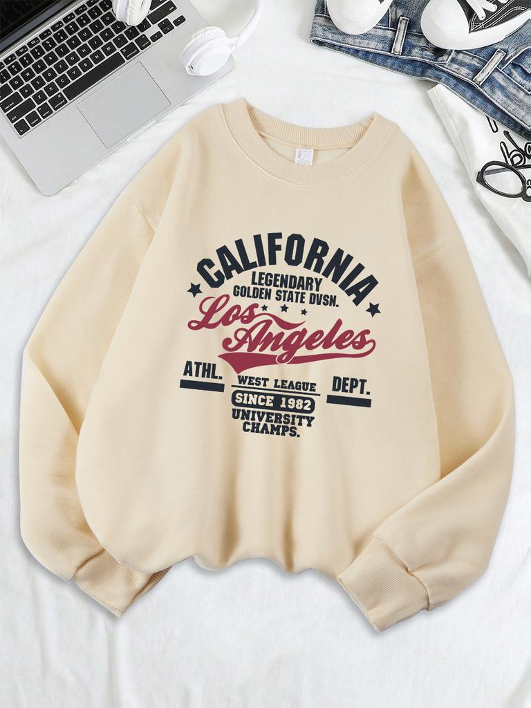 California Oakland Athletic Prints Sweatshirts Women Comfortable Hoodie Warm Crewneck Tops Wint