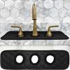 Bathroom Sink Splash Guard 3-Round-Hole, Faucet Mat for Bathroom Sink 3 Holes