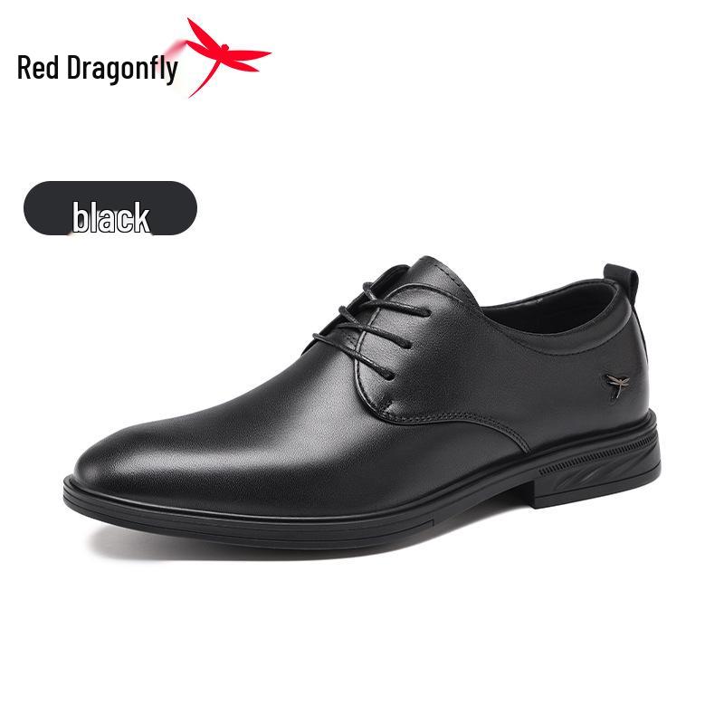 Red Dragonfly Men s Black Leather Shoes - British Style, Soft Sole, Ideal for Weddings, Business, and Casual Wear. 44 чёрный