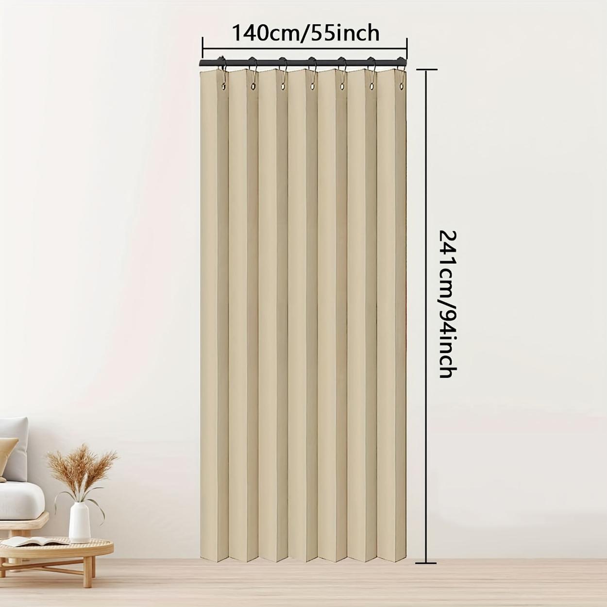 1 Paneel, Buiten Hoge Temperatuur Gevormde Gekreukelde Waterdichte Gordijnen, Eenvoudig Modern Landelijk Buiten Waterdichte Gordijnen voor Buitenplaats Balkon W254xh213cm&Grommet Top