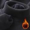 Autumn Winter Men's Turtleneck Sweater Knitted Velvet Warm Long Sleeve Pullover Outdoor Cold-proof Casual Blouse Base Sweater