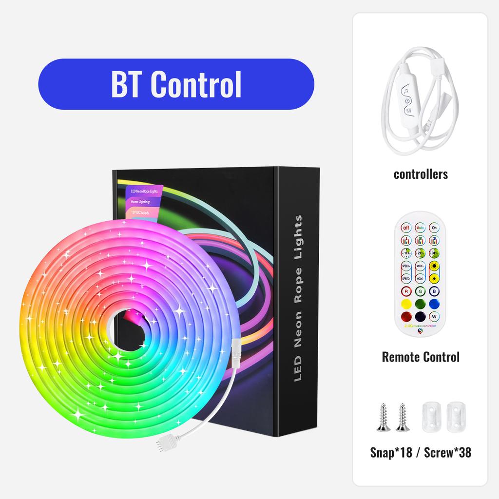 10M 12V RGB Smart WIFI Neon LED Strip Light Compatible with Alexa, 108LEDS/M Waterproof, Music Sync DIY Tape Controlled by APP