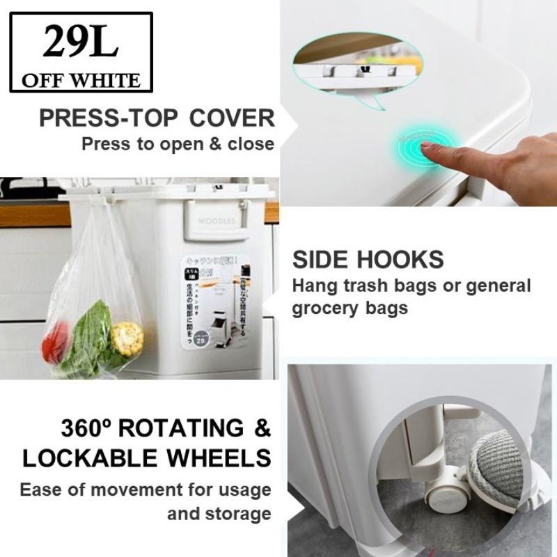 360° 2 Tier Recycle Wheel Kitchen Rubbish Recycle Dustbin Large Capacity Practical Garbage Trash Household Sorting Bin Rotating Wheel Kitchen Rubbish