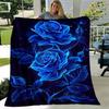 1pc. Glowing Blue Rose Art Blanket - Home Decor, Office Throw, Outdoor Gift, All Season Suitablez041707