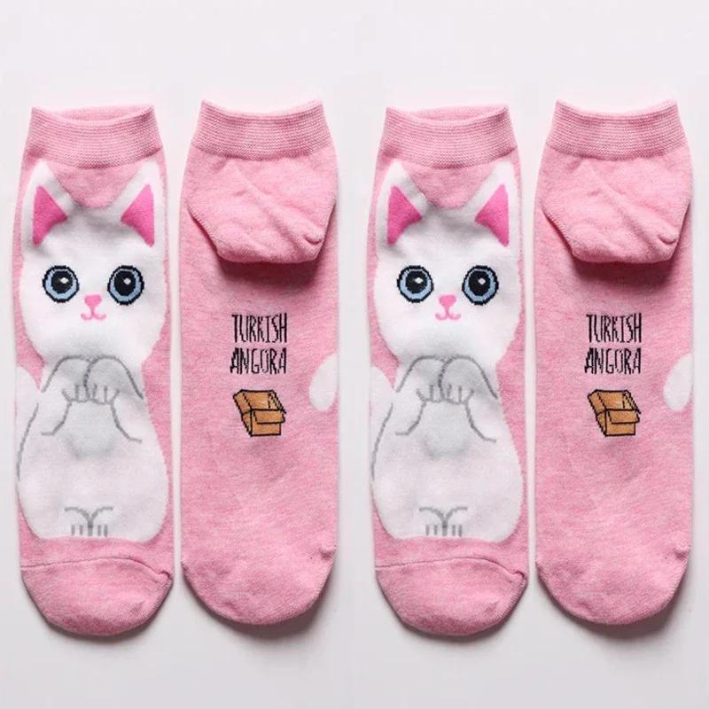 Animal Cotton Socks Women Autumn Winter Cute Cartoon Cat Dog Parttern Mid Tube Sock Kawaii Female Girl Funny Floor Sleep Socks