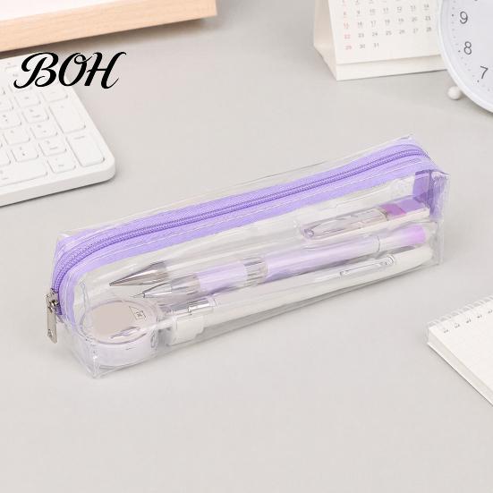Prüfung Zugelassen Federmäppchen Klarer PVC-Koffer, Wasserdichte Schreibwarentasche für Schüler, Transparent Bunter Reißverschluss Stifteetui Schulpüfung,
