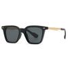 New European American Mens Square Glasses Retro Double Grooved Frame Sunglasses Spot 6069