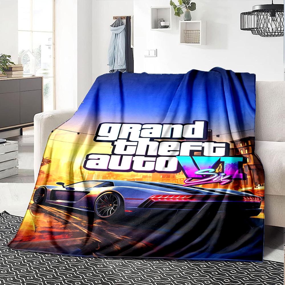 Grand Theft Auto Blanket Comfortable Perfect for Sofa Couch Bed Four Seasons Universal Digital Print Suitable for Gifting Relatives and Friends