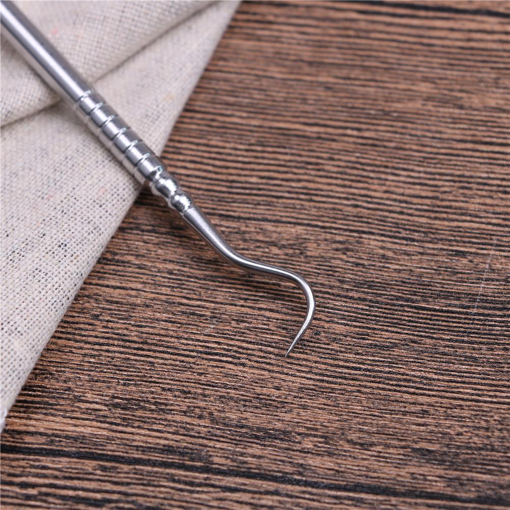 1Pc Double Ends Stainless Dentist Teeth Clean Hygiene Explorer Probe Hook Pick