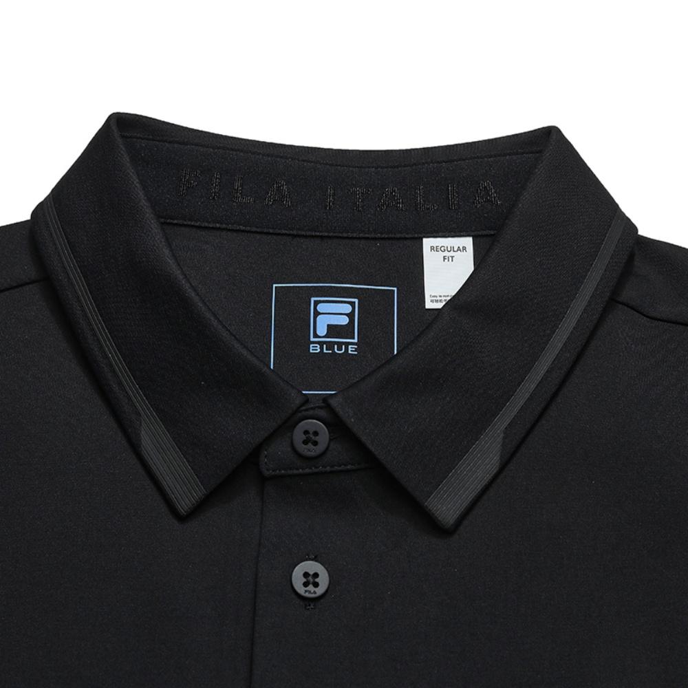 Fila Stylish Minimalist Casual Light Business Quality Versatile Comfortable Knitted Short Sleeve Polo Shirt Men Tops Black Blue F11M612106FBK