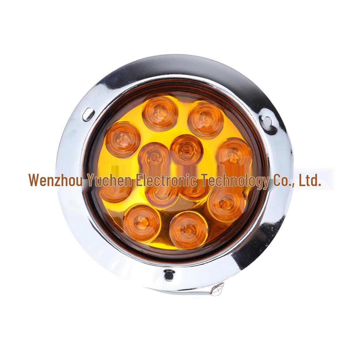 

Универсальный светодиодный задний фонарь CIMC Truck 12 В-24 В: Стоп-сигнал, указатель поворота и габаритный огонь высокой яркости, хромированный металл. 113 mm