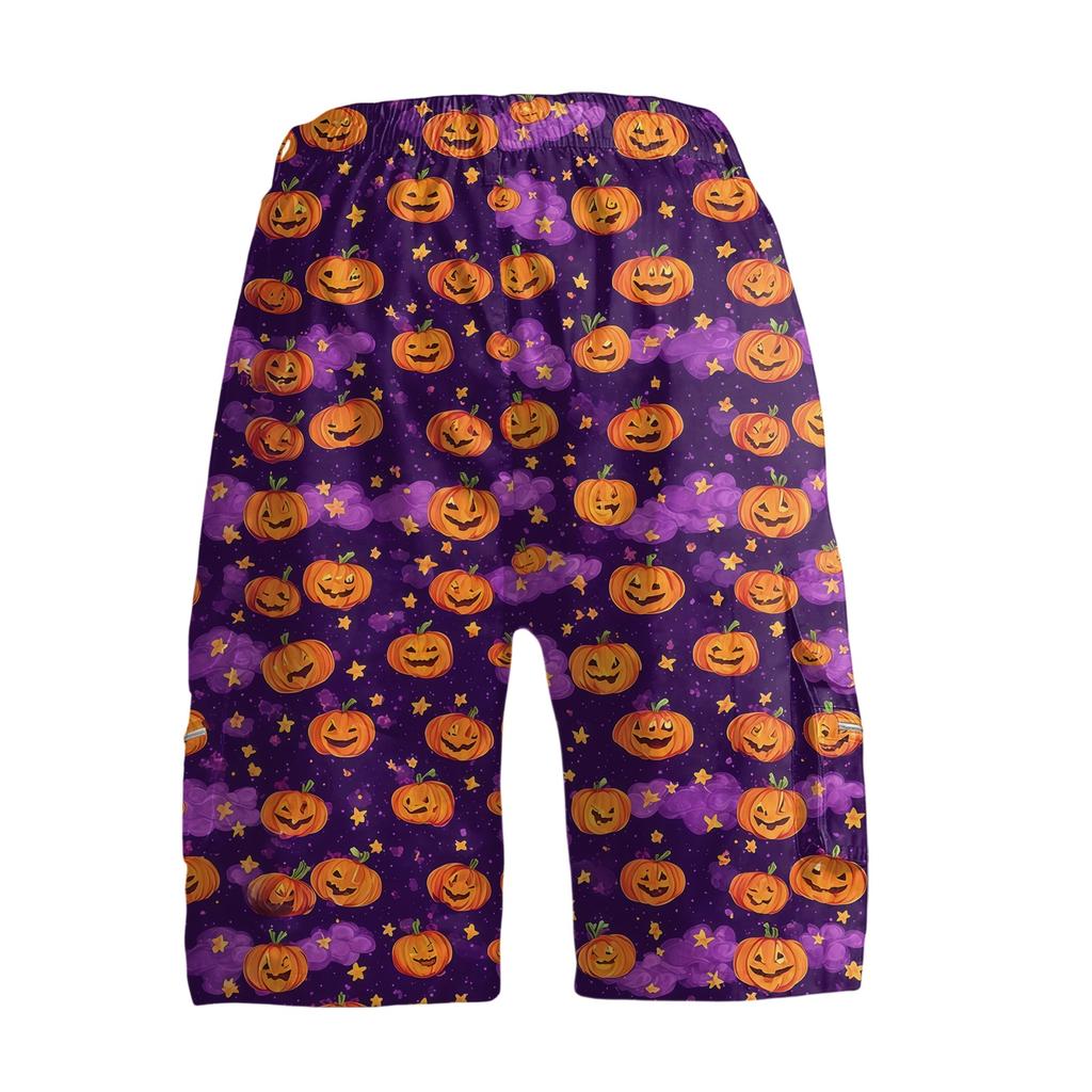 Men's Halloween Multi-Pocket Cargo Shorts with Drawstring, Casual Workout Shorts for Men