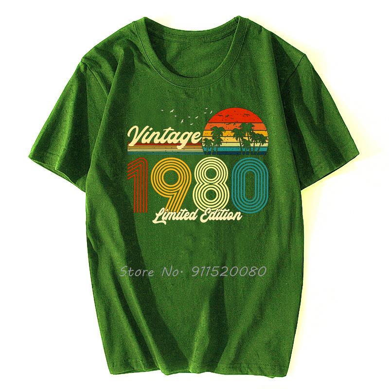 Vintage 1980 Limited Edition Tshirt Men Novelty T Shirt Cotton Old Birthday Gift Tshirt Urban Tee Top Streetwear Harajuku