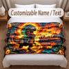 Coperta Morbida a Tema Dinosauri Personalizzata con Stampa Nome Testo Coperta Calda Decorazione Divano Casa Camera da Letto