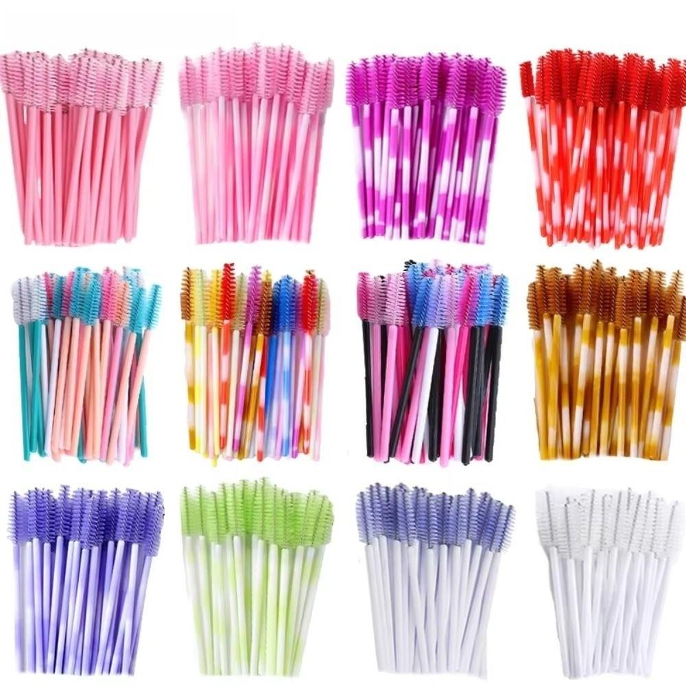 50Pcs Makeup Tools Mascara Wand Applicator Disposable Eyebrow Comb Eyelash Makeup Brush  Girl