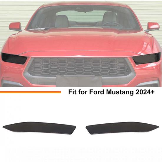 Smoked Black Taillight Fog Lamp Trim Overlay Bezel Decor for Ford Mustang 2024+