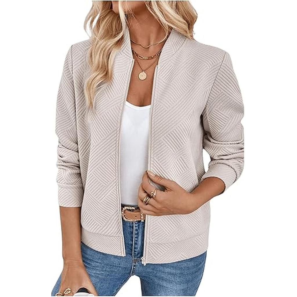 Women's solid-color fashionable long-sleeved top coat