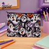 Travel Storage Bag Halloween Bag with Colorful Cartoon Ghost Print Durable Canvas Small Item Organizer Makeup Zipper Large Capacity Lightweight