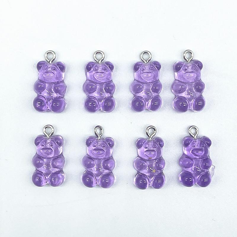 10Pcs Candy Bear Pendant Charms for Necklace Bracelet Earrings Jewelry Making Diy Findings Resin Bears Christmas Making