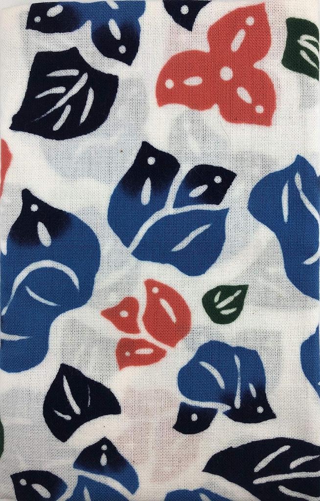 Yagisei Chū-sen Tenugui (Dyed Hand Towel) Bingata Artist Series "Southern Flower (Blue)" Okinawa Colorful Made in Japan