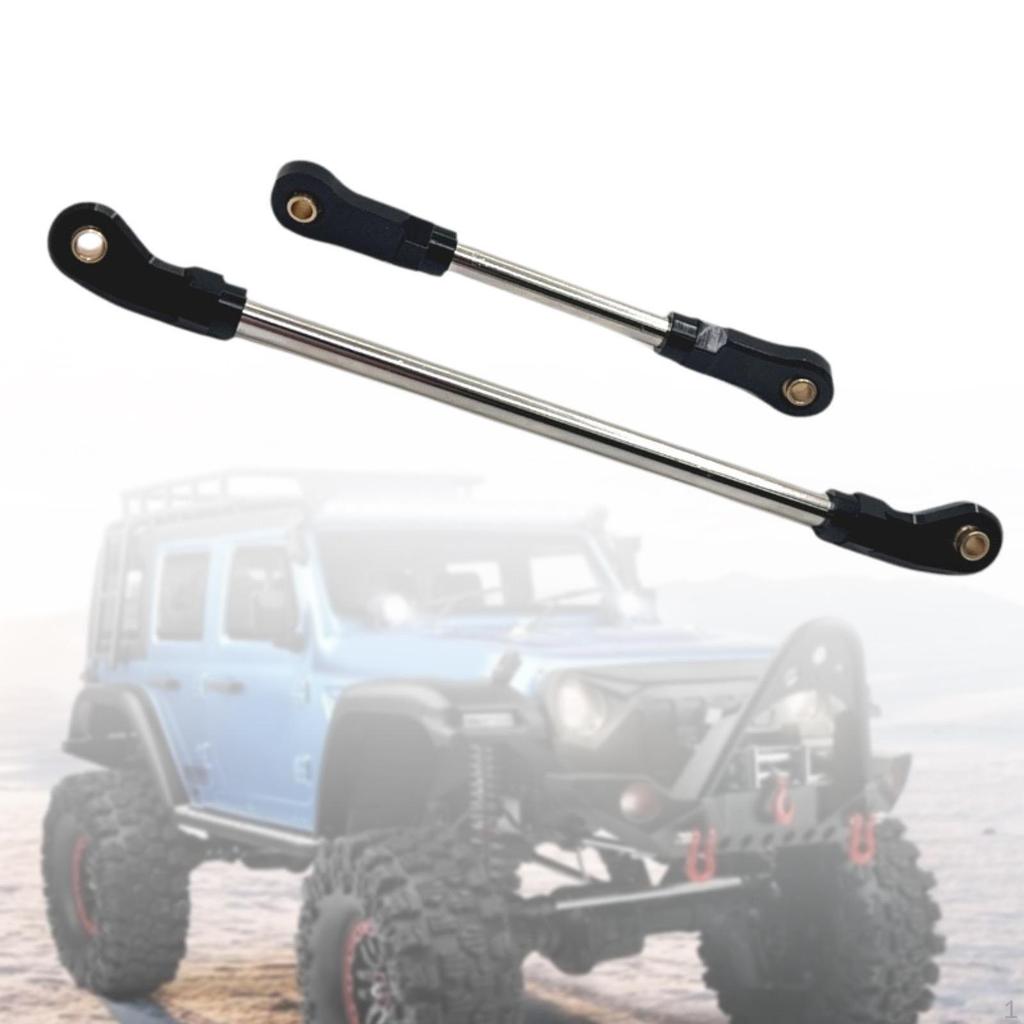 2 Pieces 1/10 Steering Servo Link Adjustable Metal Components for 104026 104006 RC Car