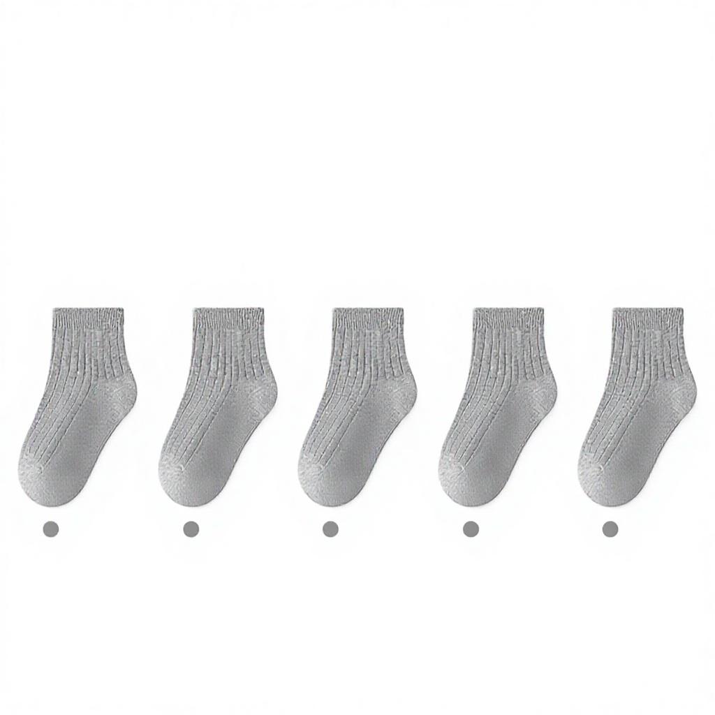 Children's Crew SocksCotton Anti-Bacterial Seamless Spring/Autumn Boys' Girls' School Sports Socks White Black Gray