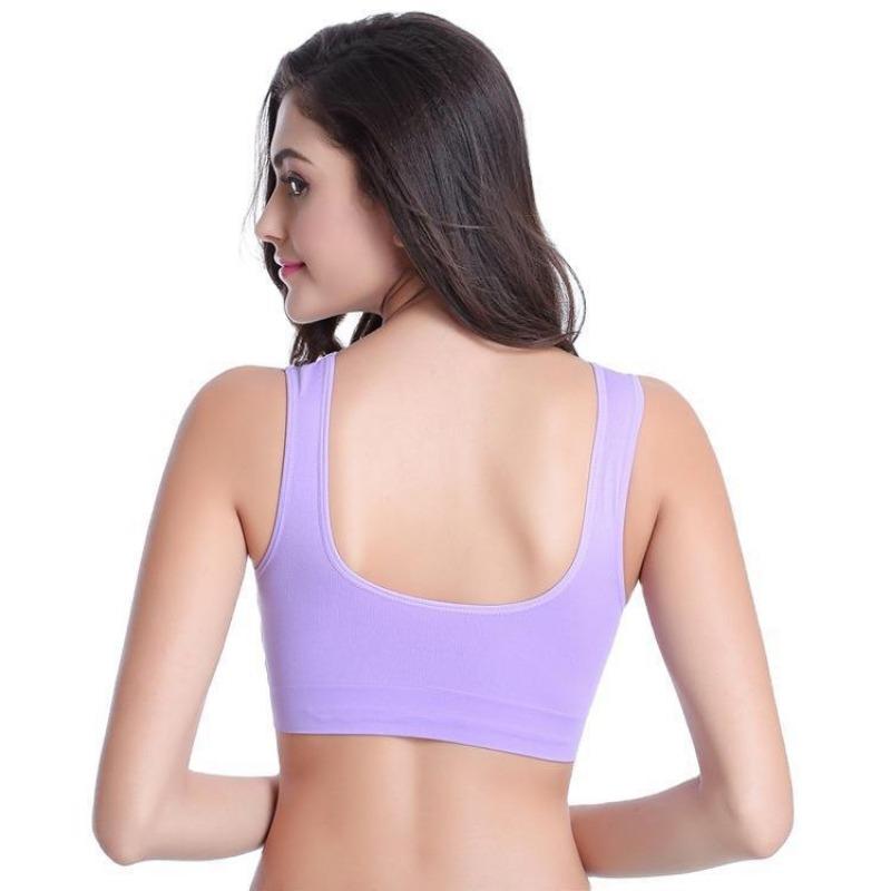 Plus Size Wire Free Vest Style Comfortable Thin Sports Bra For Mature Women