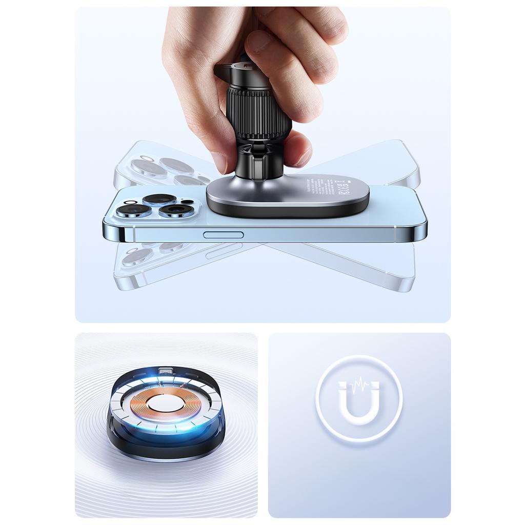 Ugreen Dual-Fit MagSafe Wireless Car Charger - Versatile Mounting Solution for Dashboard, Windshield & Vents - Black