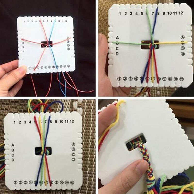 Round Square Bracelet Knitting Braiding Disk Kumihimo Beading Cord Disc Disk Tray Braided Rope Weaving DIY Craft Tools2Pcs